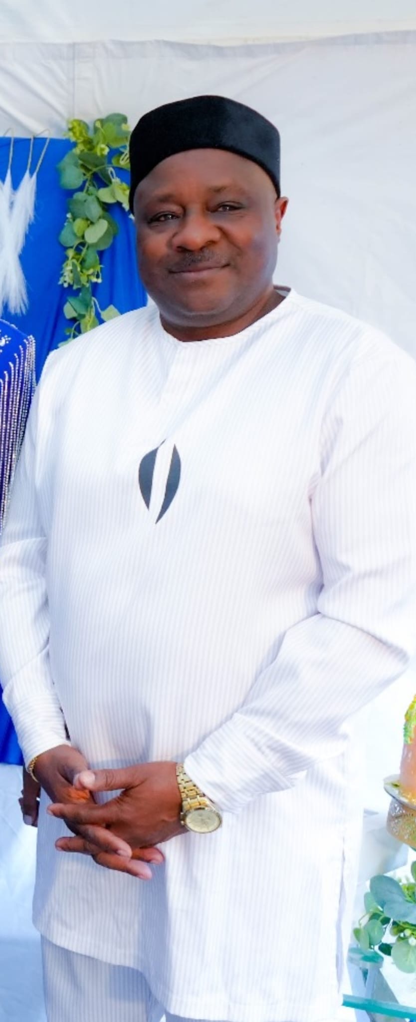 Ivo in traditional white attire